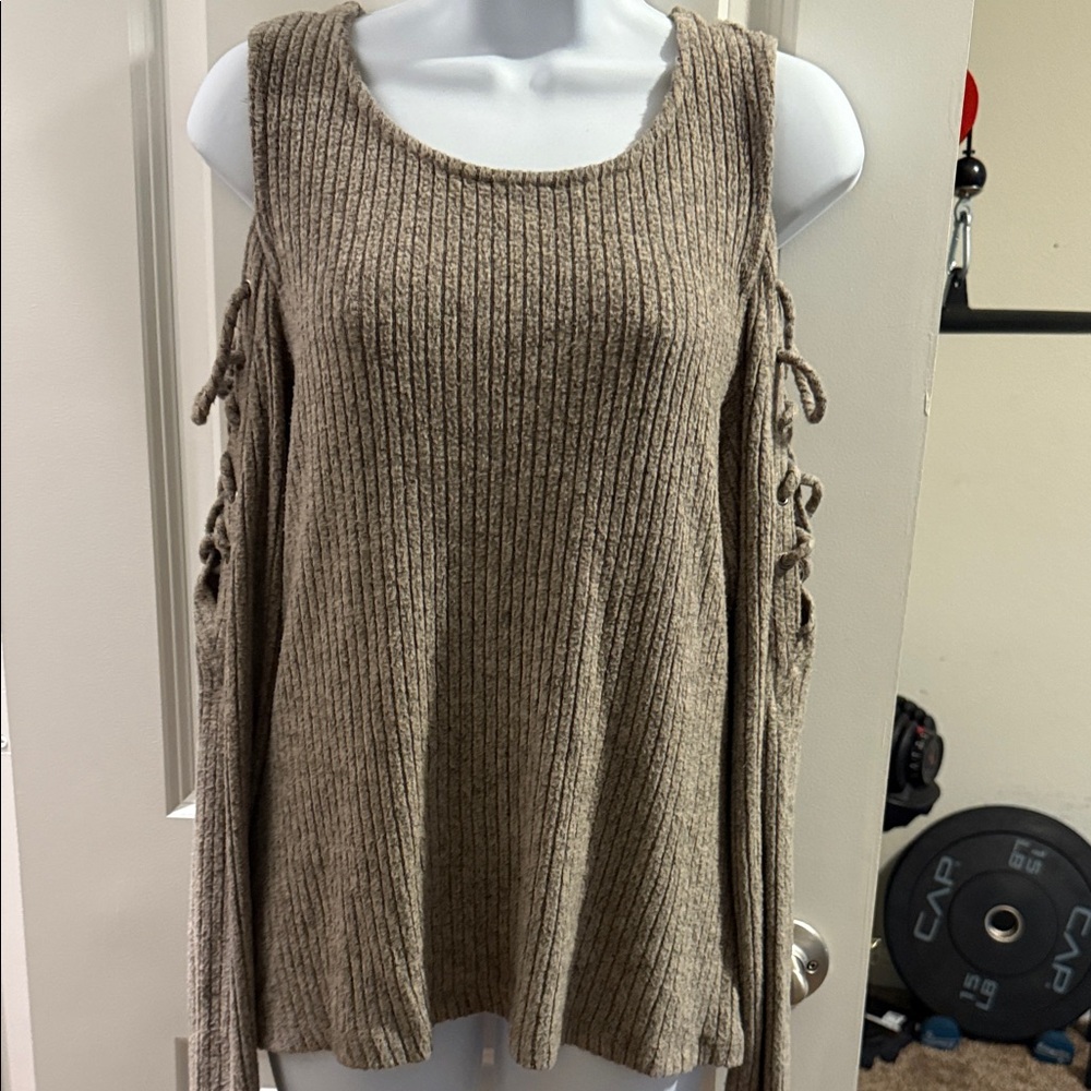 Daytrip Off-the-Shoulder Sweater - Tan